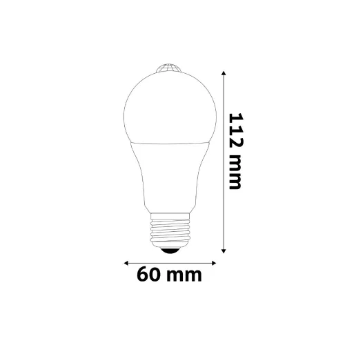 Izzó, Smart LED, Globe A60 8,8W NW 4000K PIR mozgásérzékelővel, Avide