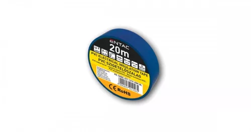 Szigetelőszalag 0,13 x 19 mm kék 20 m Entac