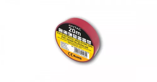 Szigetelőszalag 0,13 x 19 mm piros 20 m Entac