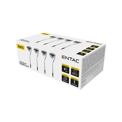 Lámpa kerti szolár, 30cm 4db-os szett, Entac