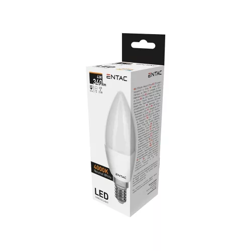 Izzó, gyertya, E14 4W NW 4000K, Entac LED Candle