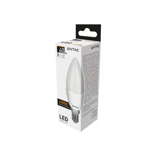 Izzó, gyertya, E14 6,5W NW 4000K, Entac LED Candle
