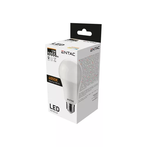 Izzó E27 12W NW 4000K, Entac LED Globe