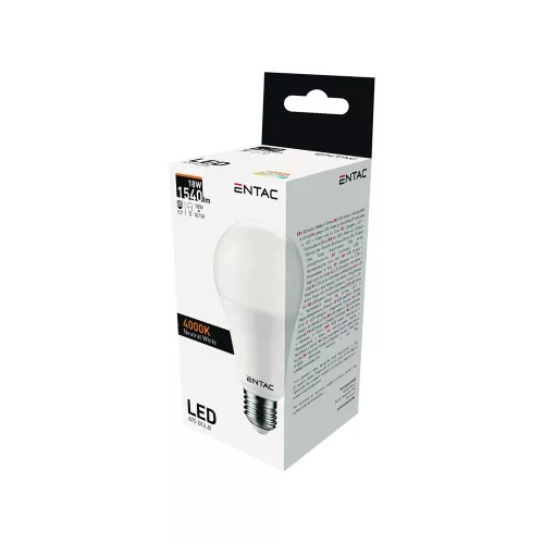 Izzó E27 18W NW 4000K, Entac LED Globe
