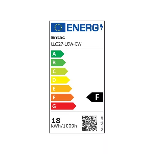 Izzó E27 18W CW 6400K, Entac LED Globe