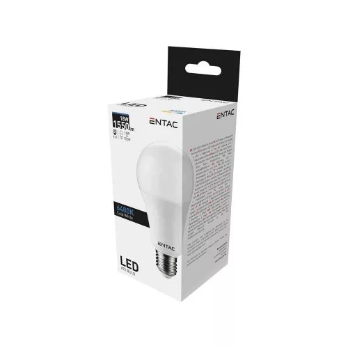 Izzó E27 18W CW 6400K, Entac LED Globe