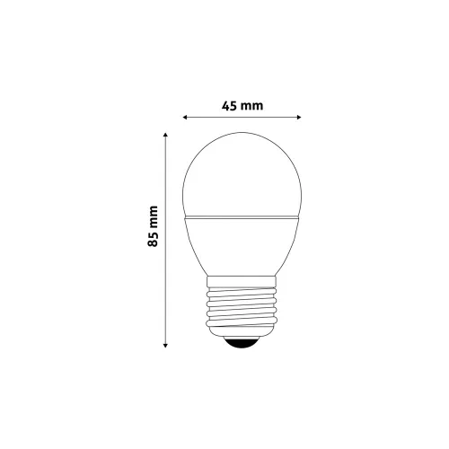Izzó E27 6,5W NW 4000K, Entac LED Mini Globe