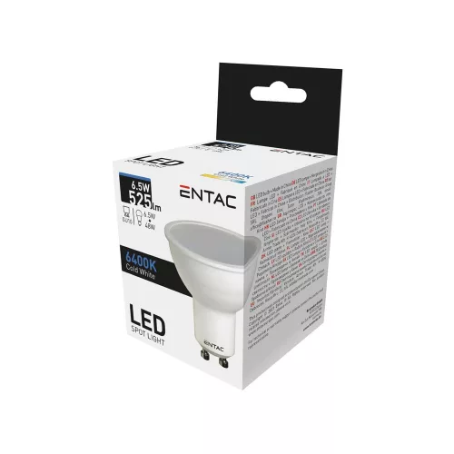 Izzó GU10 6,5W CW 6400K, Entac LED Spot Wide Angle