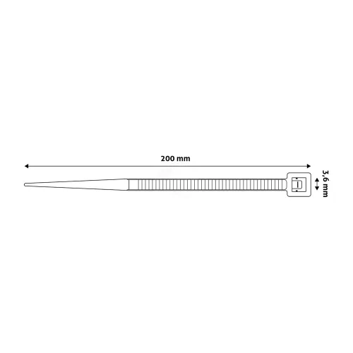 Gyorskötöző 3,6 x 200 mm fehér 50 db