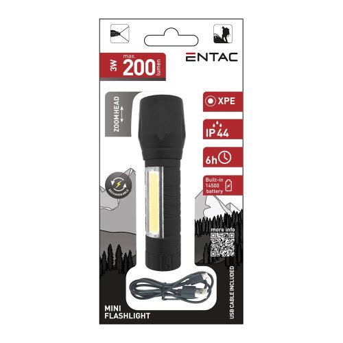 LED elemlámpa 3W XPE újratölthető