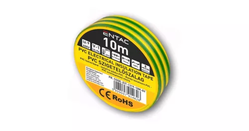 Szigetelőszal 10m, 19mm zöld/sárga