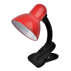 Asztali lámpa, csíptethető, piros, 60 W