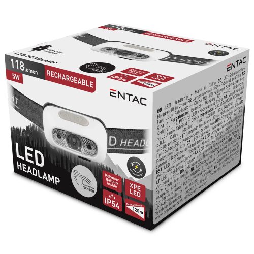 Fejlámpa LED, tölthető, 5 W ENTAC
