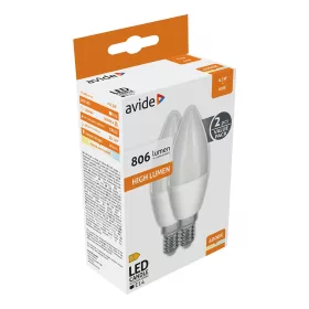 Izzó E14, Avide LED Candle Twin Pack 6.5W E14 NW 4000K