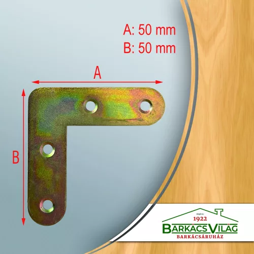 Ablakszegletvas 50x50 mm sárga horganyzott