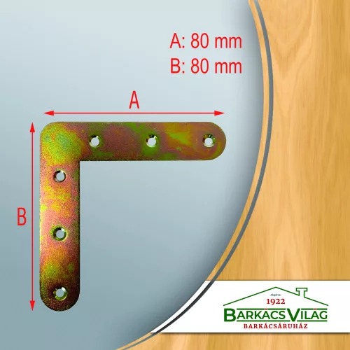 Ablakszegletvas 80x80 mm sárga horganyzott