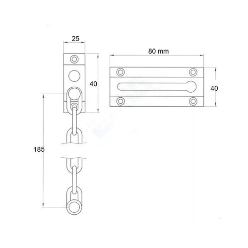 Ajtólánc biztonsági krómozott
