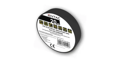 Szigetelőszalag Entac 0,13 x 19 mm fekete 20m
