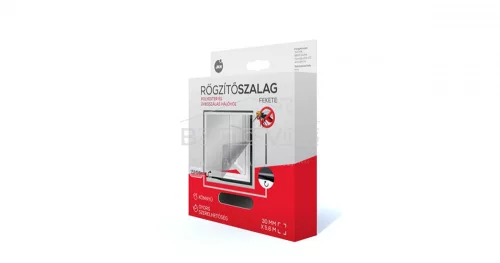 Szúnyogháló rögzítő szalag 5,6m x 30 mm fekete erősített