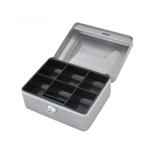 Pénzes kazetta ezüst kicsi 15 x 12 x 8 cm