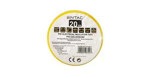 Szigetelőszalag 19 mm x 20 m sárga