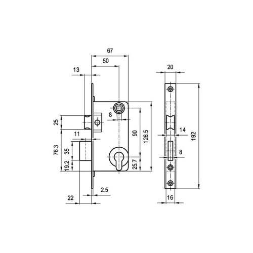 Ajtózár 90mm-es 709/D