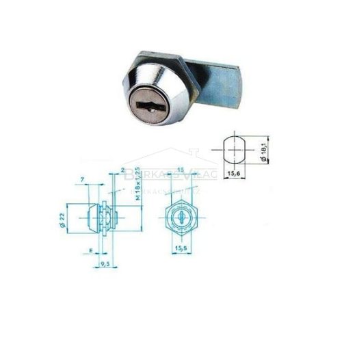 Bútorzár, fém 8800-01, Elzett/Ronis