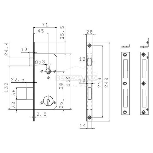 Ajtózár, normál kulcslyukas