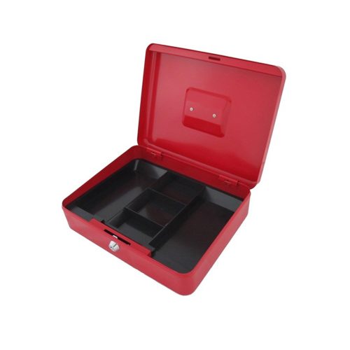 Pénzes kazetta betéttel nagy piros 30 x 24 x 9 cm