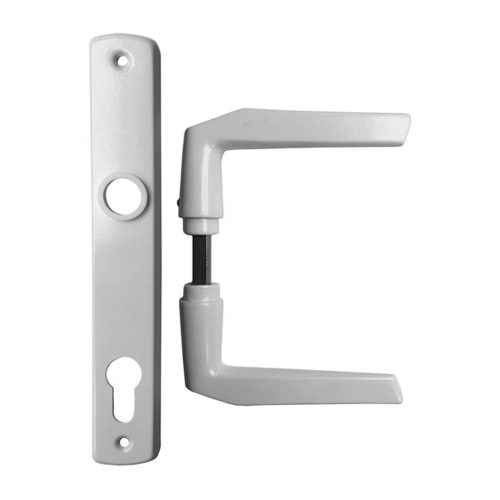 Ajtókilincs garnitúra fehér 410 + ajtócím 90mm normál cilinderlyukas