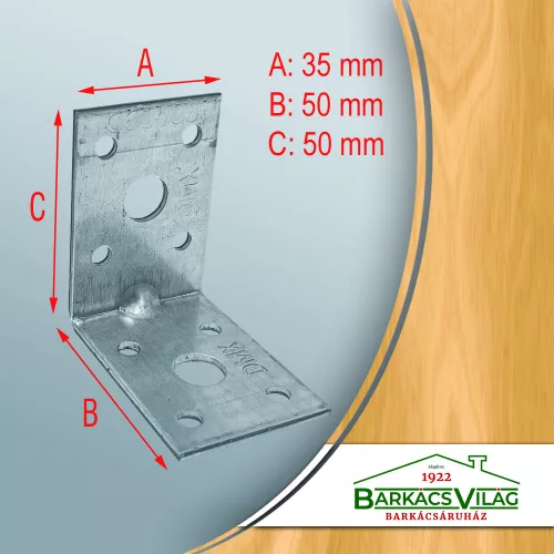 Sarokösszekötő lemez 50x50x35 mm