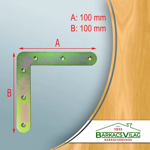 Ablakszegletvas 100x100 mm sárga horganyzott