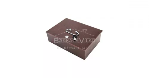 Pénzes kazetta kicsi barna hordozható 16,5 x 14 x 7,5 cm