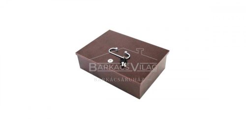 Pénzes kazetta nagy barna hordozható 28,5 x 20 x 8,5 cm