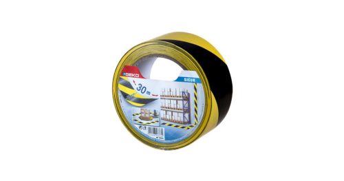 Jelölőszalag öntapód sárga-fekete 30m