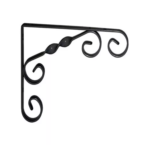 Polctartó konzol díszes fekete fém 130 x 130 mm