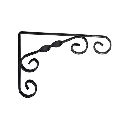 Polctartó konzol díszes fekete fém 180 x 130 mm