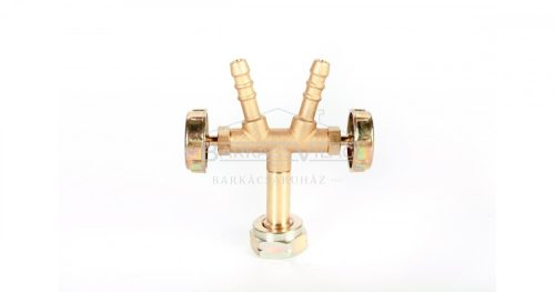 Hollander PB-gáz, osztó 2 elzáróval, 2 tömlővéggel