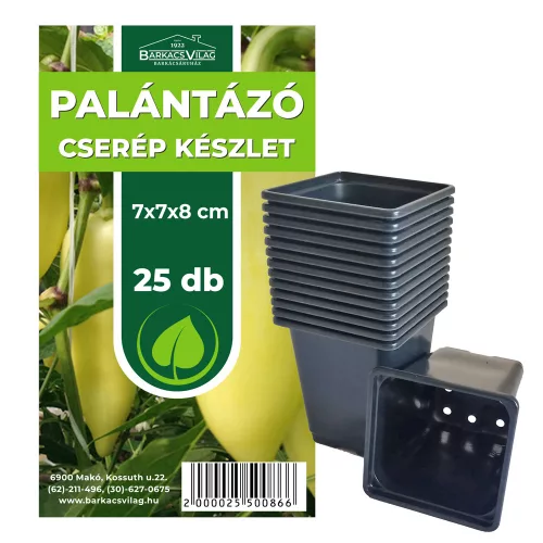 Palántázó cserép 7x7x8 cm 25db/csomag