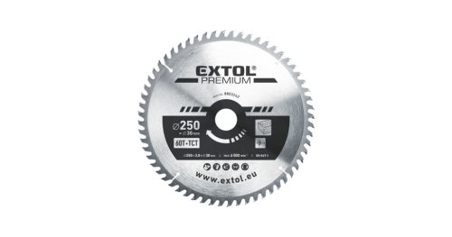 Keményfémlapkás körfűrészlap, 250x2,2x30 mm, 60T Extol Premium