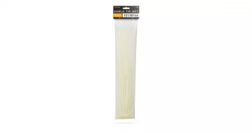 Gyorskötöző, kábelkötegelő 4,6x450mm fehér (100db)