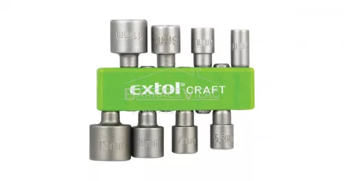 Behajtókészlet hatlapfejű csavarhoz, 8 db, Extol Craft