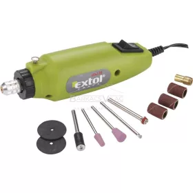 Mini köszörű és fúró+tartozékok, 12V, Extol Craft