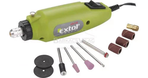 Mini köszörű és fúró+tartozékok, 12V, Extol Craft