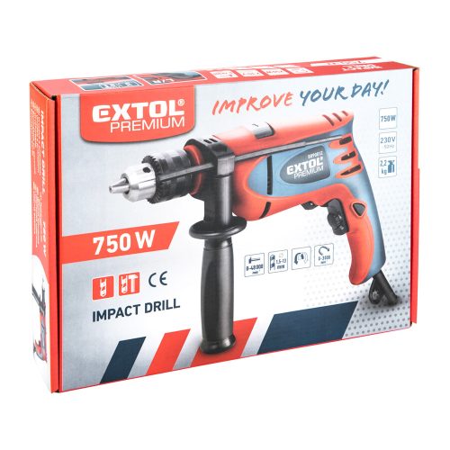 Ütvefúrógép, 750 W, kulcsos, Extol Premium