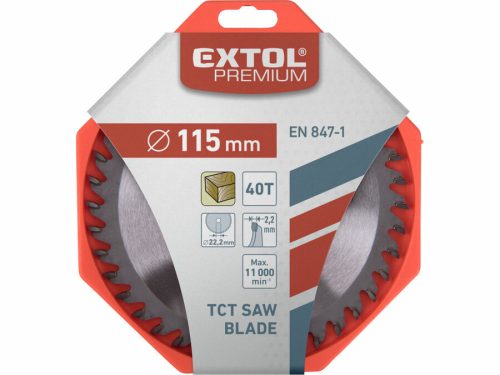 Körfűrészlap, keményfémlapkás 115x22,2x mm T40