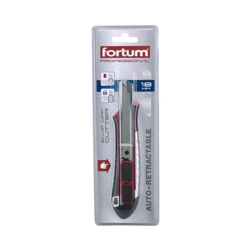 Tapétavágó kés, automatikus penge visszahúzás, 18mm, pótpenge: 4780001 FORTUM