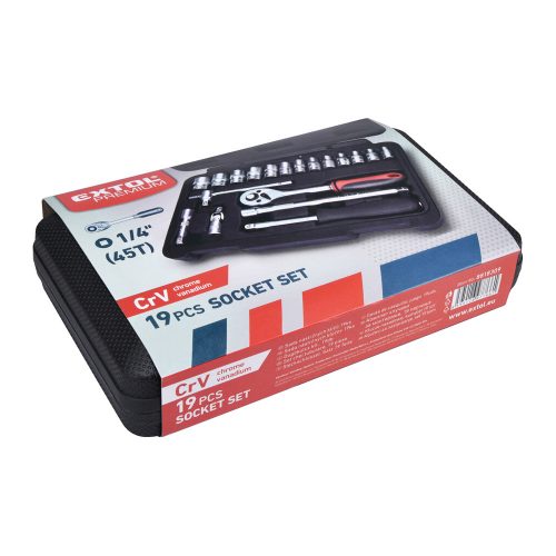 Dugókulcs készlet, 19 db-os, Extol Premium