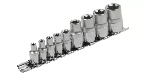 Dugófej készlet 9db-os, Extol Prémium E-TORX