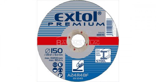 Csiszoló korong acélhoz, kék; 125×6, Extol Premium